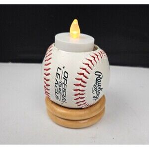 Rawlings Official League Baseball Candle Holder Tealight Handmade Bar Man Cave